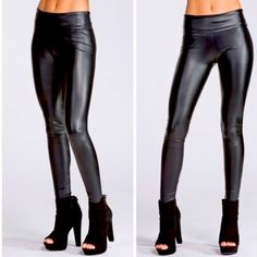 Hot!Faux Leather Legging. One Size Fit All. Sleek Faux Leather Leggings For Going Out, Trendy Black Faux Leather Leggings, Sleek Black Leggings For Going Out, Elegant Black Faux Leather Leggings, Black Faux Leather Leggings For Going Out, Leather Legging, Faux Leather Leggings, Leather Leggings, Black Leggings