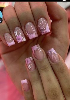 Fancy Nails Designs, Cute Acrylic Nail Designs, Pretty Nail Art Designs, Color Nails, Nails For Kids, Pretty Nail Art, Pink Acrylic Nails, Fabulous Nails