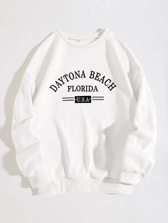 White Casual Collar Long Sleeve Fabric Letter Pullovers Embellished Slight Stretch Fall/Winter Women Clothing Marvel Shirt, Dropped Shoulder Sweatshirt, Oversized Sweatshirt, Graphic Crewneck, Pullover Sweatshirts, Perfect Shirt, Long Sleeve Sweatshirts, Sweatshirt Fashion, Hoodie Fashion