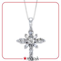 in stock Luxury 14k White Gold Jewelry With Baguette Diamonds, Platinum Baguette Diamond Necklace, Macy's White Diamond Necklaces, White Gold Diamond Necklace With Baguette Diamonds, Dazzling White Gold Diamond Necklace With Baguette Diamonds, 14k White Gold Jewelry With Diamond White Baguette Diamonds, 14k White Gold Baguette Diamond Jewelry Gift, Diamond White Baguette Diamonds Fine Jewelry, Macy's Diamond Necklace In White Gold