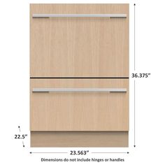 the measurements for an appliance with two drawers and one door on each side