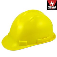 a yellow hard hat with the words neko tools usa on it's side