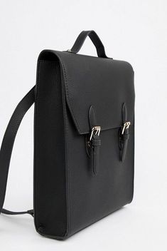 Harken back to the 1940s with a classic satchel backpack that's big enough for your computer, and a few textbooks. Chic Backpack, Daisy Embroidery, Leather Ring, Triangle Bralette, Leather Briefcase, Arm Candy, Prada Bag