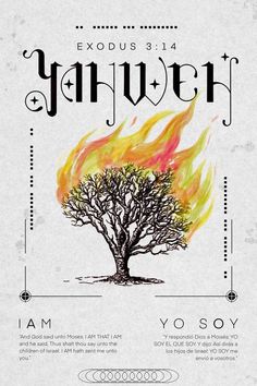 the poster for an event with a tree on fire and words that say, i am yosoy