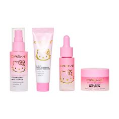 The Crème Shop x Hello Kitty Skincare Essentials - Klean Beauty™ 4PC T The Crème Shop X Hello Kitty, The Crème Shop, Creme Shop Hello Kitty, Hello Kitty Skin Care, Hello Kitty Beauty, Hello Kitty X Creme, Creme Shop, Creme X Hello Kitty, Kawaii Skincare