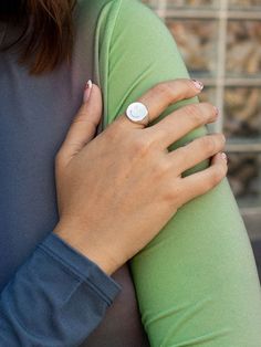 Silver Signet Ring, Initial Ring, Cz Stone, Sterling Ring, Smiley, Sterling Silver Rings