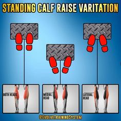 an image of standing calf raise variations with text above it that says standing calf raise variation