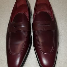 Up For Sale Is A Beautiful Rare Limited Pair Of Custom Made Leather Burgundy Gentleman Cooperative Size 16 Oxfords.. Goodyear Welted Pointed Toe Loafers For Business Casual, Pointed Toe Loafers With Goodyear Welt For Business Casual, Classic Burgundy Loafers For Formal Occasions, Burgundy Leather Loafers For Business, Designer Fitted Loafers For Semi-formal Occasions, Designer Semi-formal Loafers, Designer Goodyear Welted Loafers For Semi-formal Occasions, Designer Semi-formal Goodyear Welted Loafers, Classic Burgundy Leather Shoes For Work