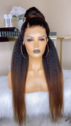 frontal unit custom color . Natural kinky curly. Soft bouncy and light weight . Get this looks now! Straight Frontal Wig, 27 Piece Hairstyles, Straight Frontal, Hype Hair, Beautiful Wigs, Hair Collection, Human Hair Lace Wigs, Hair Life, Frontal Wig