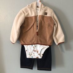 Carters 3pc Matching Set (Onesie, Jeans, Zip Up) 12 Months Smoke Free Household! Make Me An Offer, I Love Offers!! Questions? Leave A Comment Below! Cute Beige Playtime Sets, Casual Cream Sets For Playwear, Casual Cream Playwear Sets, Playful Cream Cotton Sets, Animal Print Outfits, Carters Girl, Purple Outfits, Swimming Outfit