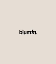 the word blumn is written in black on a light gray background with a white border