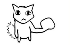 a black and white drawing of a cat