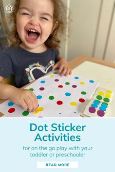 Stuck at the doctor's office or heading out to an event you simply can't miss? These dot sticker activities are some of my favourite no-mess, low effort but high engagement play tools for young kids! Independent Toddler, Play Activity