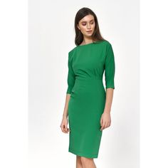 Daydress Nife | Nife Green 3/4 Sleeve Dress For Party, Green 3/4 Sleeve Party Dress, Elegant Green Dress With 3/4 Sleeves, Formal Green Dress With 3/4 Sleeves, Green Long Sleeve Midi Dress For Formal Events, Green Knee-length Midi Dress For Formal Events, Formal Green Knee-length Midi Dress, Green Fitted Long Sleeve Dress For Formal Occasions, Formal Green Fitted Long Sleeve Dress