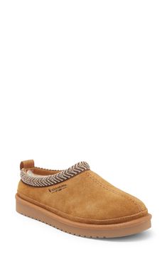 A top-quality suede upper is shaped over a light, flexible sole and plush lining for comfortable indoor and outdoor wear. Leather upper/textile lining/synthetic sole Imported Koolaburra By Ugg, Outdoor Wear, Womens Slippers, Chestnut, Nordstrom Rack, Leather Upper, Slippers, Nordstrom, My Style