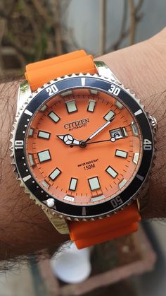 "Waitch is not Water Resistant.Watch is recently serviced.watch can be 1 to 2 minutes in 24 hours.Movement is authentic  from Citizen.Dial & case is After Market or customized  Shipping Policy PLEASE NOTE That FREE SHIPPING Mentioned In The Listing Will Be Done By \"Registered Air Mail\" ( INDIA POST)- FROM INDIA To Anywhere In The World I.E WORLDWIDE SHIPPING. It Will Take Approx 2 To 4 Weeks After Being Dispatched For The Shipment To Be Delivered. You Will Have To Sign On Delivery. Items Will Be Shipped Within 3 (Three) Working Days After Receiving Cleared Payment So Please Be Patient As We Give The Piece Last Through Test Prior Dispatch. We Are Not Responsible for Any Delayed in Delivery Due To Custom Clearance of the Buyer's Country As its To Be Handled by the Buyer Himself.   Diagnose Orange Analog Watch With Round Dial, Water Resistant Watch, India Post, Wristwatch Men, Wrist Watches, Men's Watch, Air Mail, Wrist Watch, Water Resistant