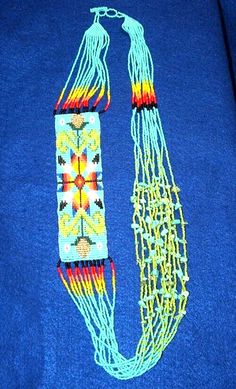 Beaded Corn, Native Regalia, Bird Beads, Native Beadwork, Beaded Accessories, Trade Beads, Pale Green, Yellow Orange, Turquoise Blue