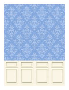 an image of a blue wallpaper with white doors