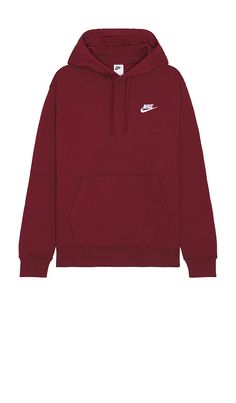 Find NIKE M Nsw Club Hoodie In Red on Editorialist. Nike M Nsw Club Hoodie in Red. - size M (also in L, S, XL, XS) Nike M Nsw Club Hoodie in Red. - size M (also in L, S, XL, XS) Self: 80% cotton 20% polyester Hood Lining: 100% cotton. Made in Sri Lanka. Machine wash. Pull-on styling. Hoodie with drawstring. Logo detail at front. Kangaroo pocket design. Jersey fabric with fleece lining. NIKR-MK86. BV2654-677. Centered around humanity and athletic innovations, Nike believes that if you have a body Red Nike Hoodies, Dark Red Hoodie, Red Nike Hoodie, Christmas Ootd, Nike Hoodies, Burgundy Hoodie, Design Jersey, Trendy Hoodies, Team Red