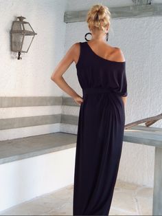 Black Maxi Dress / Black Dress / Maxi Dress / Evening Dress / Party Dress / Plus Size Dress / Loose Dress / Kaftan / Black Kaftan #35003 This elegant, sophisticated, loose and comfortable maxi dress, looks as stunning with a pair of heels as it does with flats. You can wear it for a special occasion or it can be your everyday comfortable dress. SEE COLOR CHART HERE : https://www.etsy.com/listing/235259897/viscose-color-chart?ref=shop_home_active_4 - Handmade item - Materials : viscose * Please N Black Floor-length Maxi Dress For Cocktail, Black Draped Maxi Dress For Summer, Black Draped Evening Dress, Black Maxi Dress For Cocktail, Black Floor-length Dress For Cocktail, Chic Black Draped Dresses, Black Maxi Dress With Asymmetrical Neckline For Formal Occasions, Black Floor-length Summer Dress, Black Draped Summer Dress