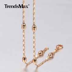 4mm 24" Rose Gold Plated Beaded Necklace For Women Girls Fashion Chain Jewelry Specification: Condition: 100% Brand New Measurement: Width:2mm , bead width:4mm               Length:60cm/24inch Material: 585 Rose Gold Plated Copper Quantity: 1 Weight: 7g PaymentShippingReturnFeedbackContact us Payment 1. Payment is needed to receive within 7 days after deal. if not we will close the transaction. 2. We only accept PayPal. 3. PayPal is the only online payment method we accept. Please make sure you have a valid/confirmed PayPal account prior bidding. And please make sure that your PayPal registed address is the same with your eBay registed address. Shipping 1. Our shipping rates include the cost of shipping, handling, packaging and related manpower costs. 2. We are not responsible for undelive Trendy Ball Chain Necklaces For Party, Trendy Party Necklaces With Ball Chain, Trendy Rose Gold Necklace With Adjustable Chain, Adjustable Rose Gold Chain Necklace, Lobster Clasp Chain Necklace For Jewelry Making, Trendy Necklaces With Round Beads And Chain, Metal Ball Chain Necklace, Rose Gold Delicate Chain Necklace, Delicate Rose Gold Chain Necklace For Party