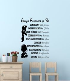 a wall decal with the words always remembers to be in different languages on it