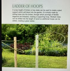 a sign describing the ladder of hoops in a garden