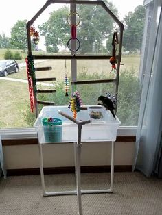 a window sill that has some beads on it