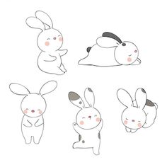 an image of rabbits in different positions