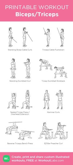 the printable workout poster shows how to do different exercises