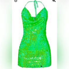 Fluorescent Green Sequins Dress Neon Green Hoco Dress, Glamorous Green Mini Sequin Dress, Green Sequined Mini Dress For Cocktail, Green Mini Sequin Party Dress, Cocktail Green Mini Dress With Sequins, Green Mini Sequin Dress For Party, Green Sequin Mini Dress For Night Out, Green Mini Sequin Dress For Night Out, Glamorous Green Sequin Cocktail Dress