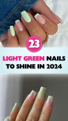 Chic Nail Art, Fresh Look, Green Nails, Nail Design, Timeless Beauty, Nail Inspo, Light Green, Acrylic Nails