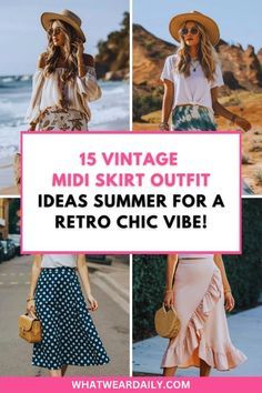 Striped Midi Skirt Outfit, Skirt Outfit Ideas Summer, Midi Skirt Outfit Casual, Midi Skirt Outfit Ideas, Denim Midi Skirt Outfit, Skirt Outfit Casual, Metallic Midi Skirt, Vintage Midi Skirt