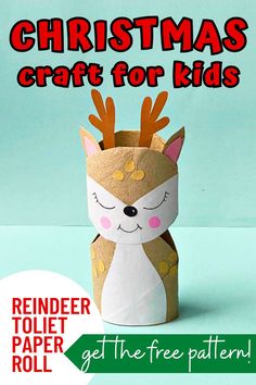 an origami christmas craft for kids with the text reindeer toilet paper roll on it