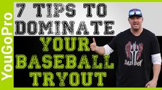 a man in black shirt and baseball cap giving the thumbs up with text overlay that reads 7 tips to dominate your baseball tryout