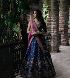 Royal Blue Lehenga, Navy Blue Lehenga, Navy Blue Saree, Purple Lehenga, Engagement Lehenga, Popup Shop, Raw Silk Lehenga