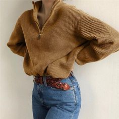 Diy Vetement, Sweatshirt Zipper, Zippered Sweater, Pullover Designs, Look Vintage, Outfit Inspo Fall, Fashion Mode, Mode Inspiration, Looks Vintage