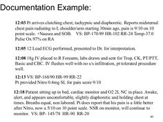 a document with the words documentation example