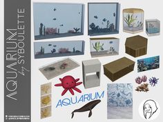 there are many different types of aquariums on this page, including one with an octopus