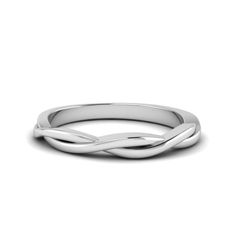 a white gold wedding band with twisted design