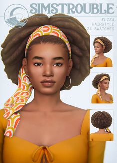 Afro Hair Sims 4 Cc, Sims 4 Afro Hair, Sims 4 Decades Challenge, Sims Inspiration