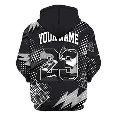 Brand Dunkare White Thunder 4s Shirt Custom Name Number 23 5s All Over Print Unisex Hoodie Nigel Sylvester, Thunder 4s, Custom Name, All Over Print, Custom Shirts, Unisex Hoodies, Sweatshirts Hoodie, Mens Outfits, Sweatshirts