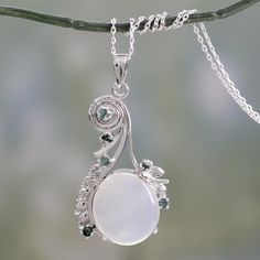 Moon Jewellery, Celtic Moon, Moonstone Pendant Necklace, Fair Trade Jewelry, Magical Jewelry, Emerald Necklace, Jewelry Sterling Silver, Moonstone Necklace, Moonstone Jewelry