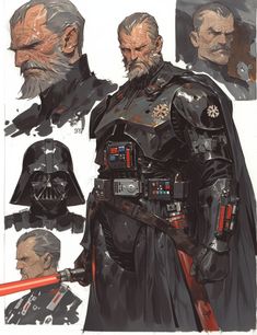 the concept art for darth vader from star wars