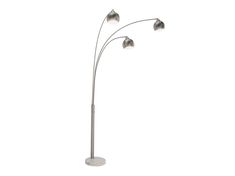 the three light floor lamp has four lamps on each side and one is turned off