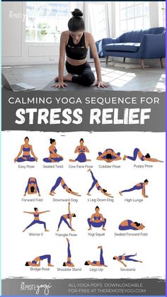 Here's another yoga routine in printable PDF form with you today! The poses in this yoga for stress reduction will make you slow down, making it ideal. You'll appreciate the various turns and chest openings. In addition, the more difficult yoga poses for stress relief can help you focus on yoga and take your mind off of your problems.