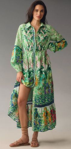 #ad Premium Anthropologie Long-Sleeve Buttondown Maxi Shirt Dress, Fashion Womens Dresses Maxi Shirts, Maxi Shirt Dress, Long Sleeve Maxi, Anthropologie Dress, Printed Maxi, Cinched Waist, Anthropologie Dresses, Long Sleeve Maxi Dress, Floral Maxi Dress