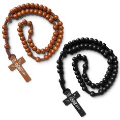 PRICES MAY VARY. High Quality Wood Cross Aesthetic Necklace: These long necklace are made of high quality wooden material that is assure the longevity of wooden cross necklace men and women. These beaded black necklace are lightweight so you can carry it everywhere you want without any ease. Versatile Design of Jesus Necklace: This orthodox cross wood necklace have elegant design with tan and black Jesus necklace. These wooden cross necklaces are made of perfect craftsmanship in their finest for Black Rosary Necklace, Cross Aesthetic, Jesus Cross Necklace, Black Cross Necklace, Cross Necklace For Men, Cross Wood, Rosary Beads Necklace, Black Pendant Necklace, Aesthetic Necklace