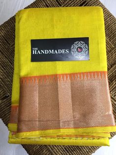 Brides Attire, Classy Sarees, Yellow Sarees, Mangalgiri Sarees, Saree Elegant, Cotton Sarees Handloom, Bride Attire, Cotton Saree Designs, Beautiful Sarees