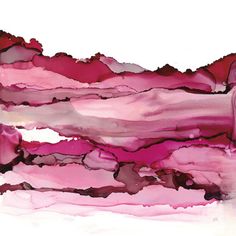 an abstract painting with pink and purple colors